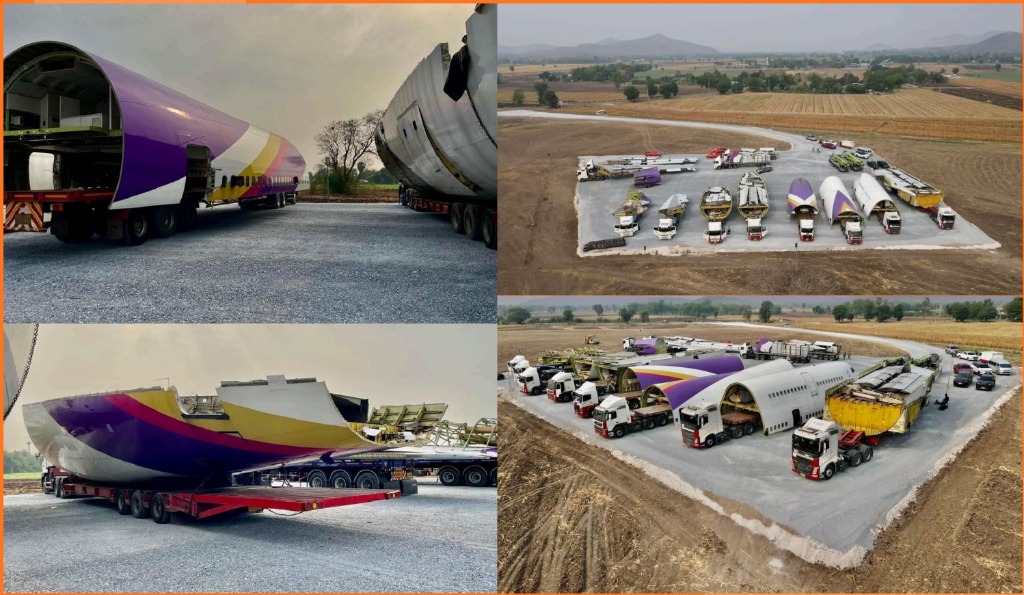 โครงการขนย้ายลำตัวเครื่องบินการบินไทย Thai Airways Aircraft