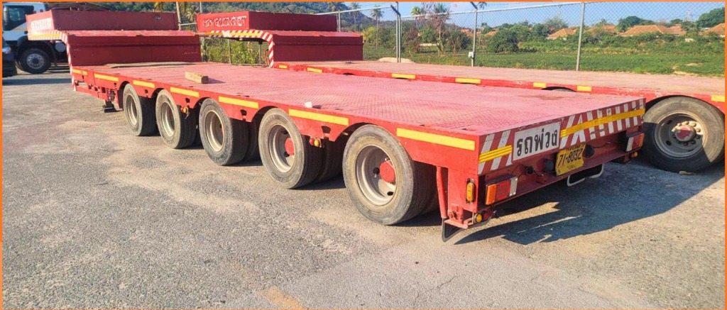 หางพ่วง Lowbed Multi-Axle รองรับน้ำหนักสูง
